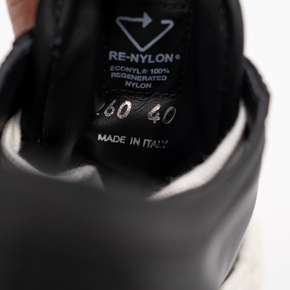 size 40eu 10 US Prada Double Wheel Platform Sneaker Black Nylon White - Picture 13 of 15